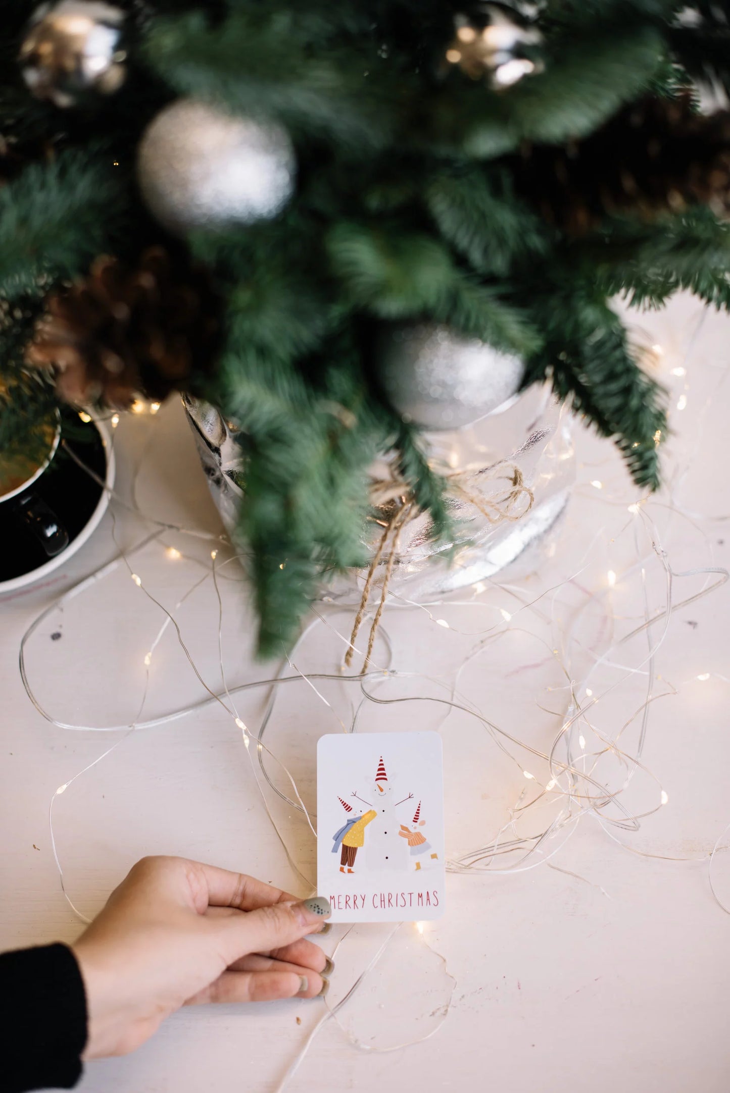 Mini single card 6x9 cm 'Merry Christmas Snowman'