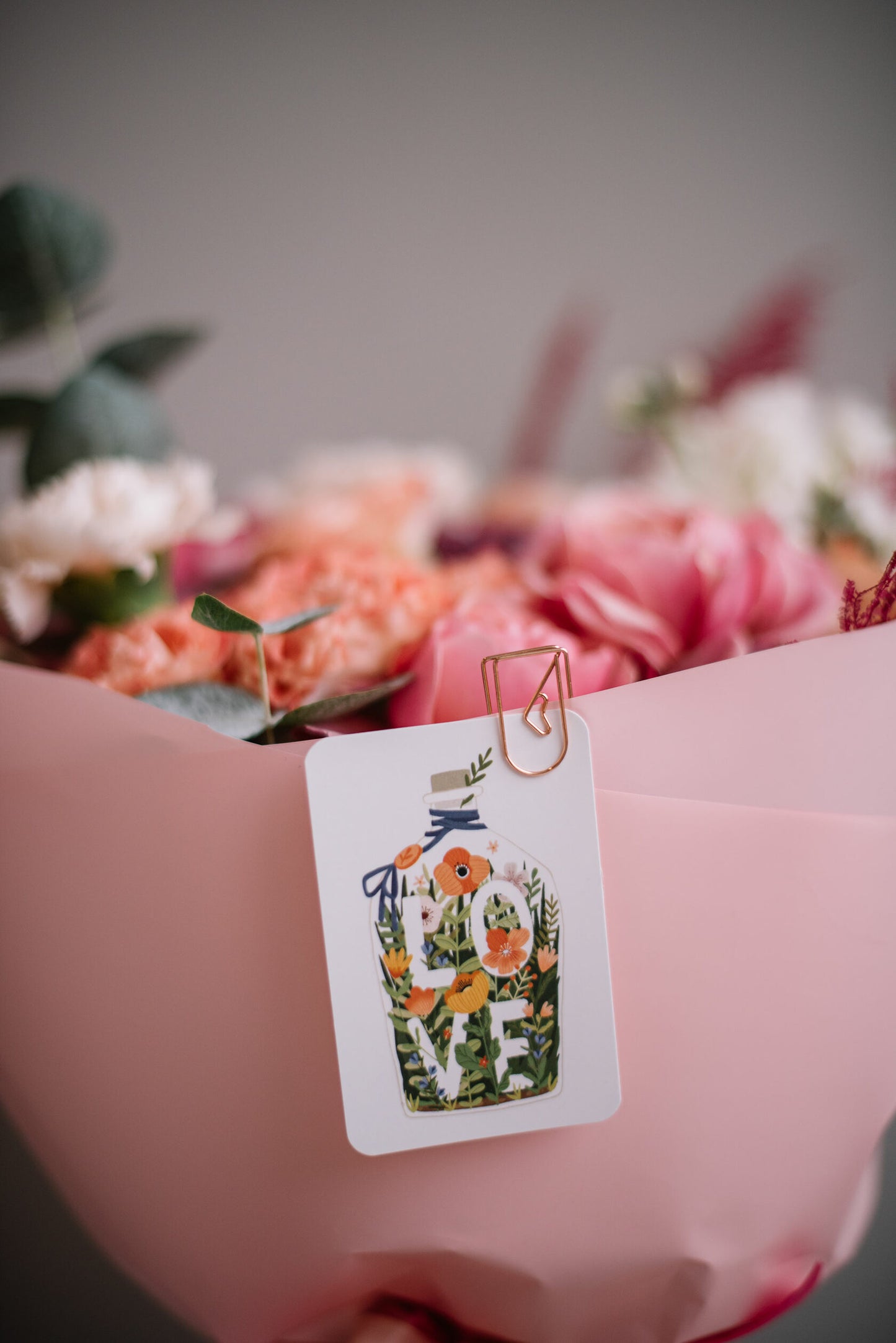 Mini single card 6x9 cm 'Love Bottle'