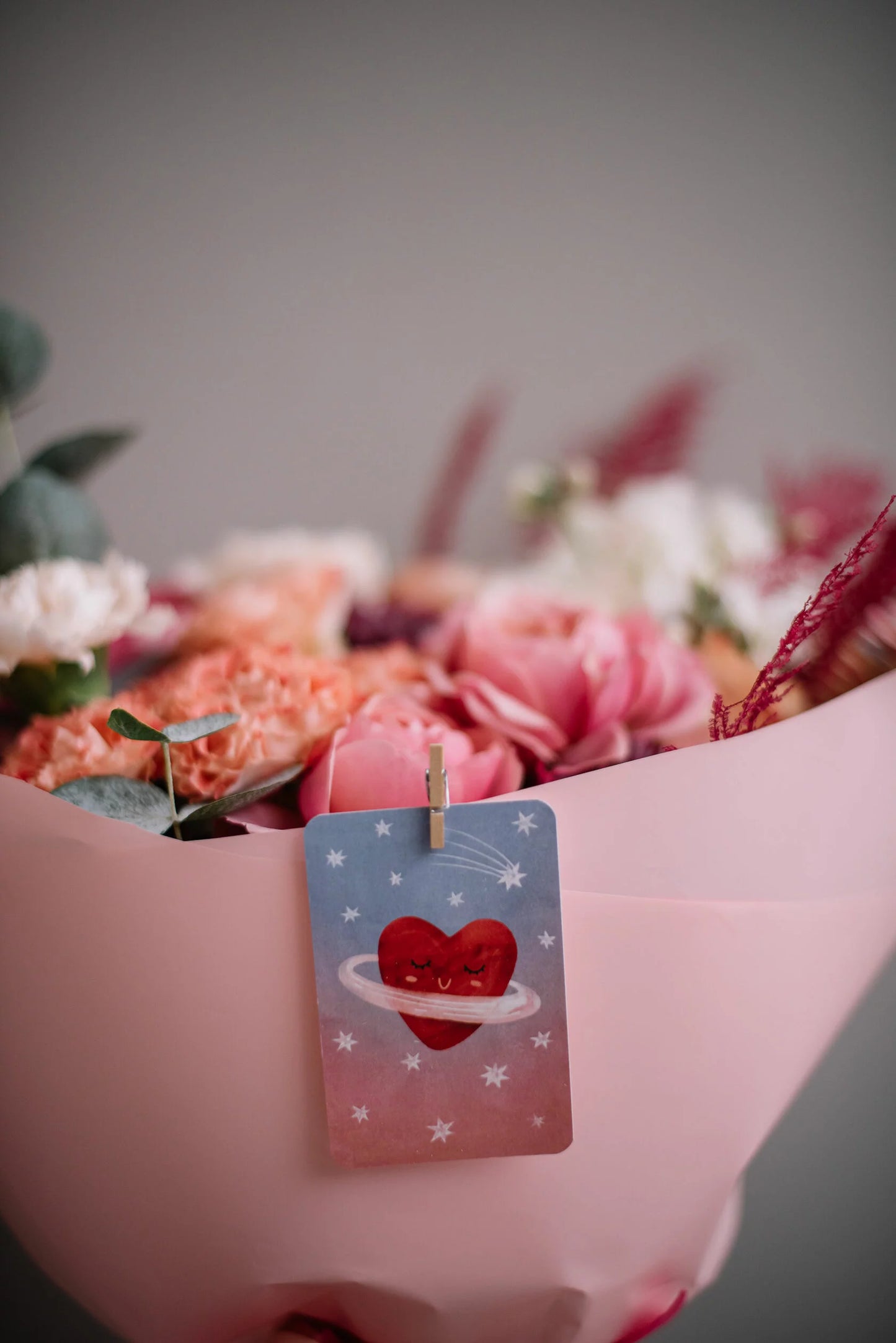 Mini single card 6x9 cm 'Love Planet'