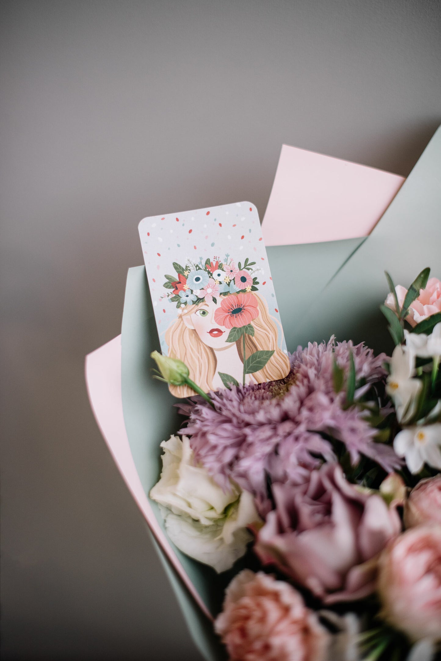 Mini single card 6x9 cm 'Fairy of Spring'