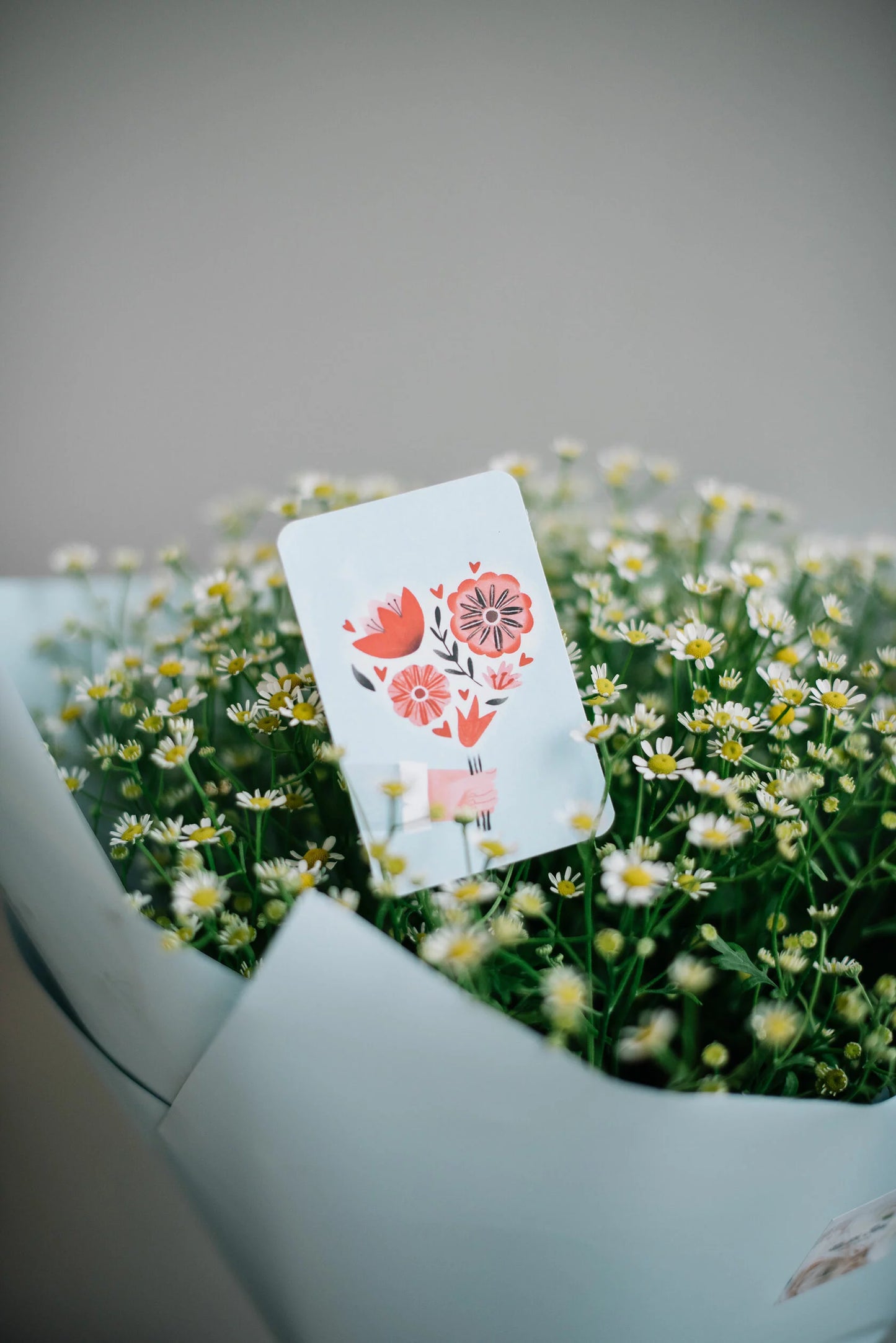 Mini single card 6x9 cm 'Flowers in my hand'