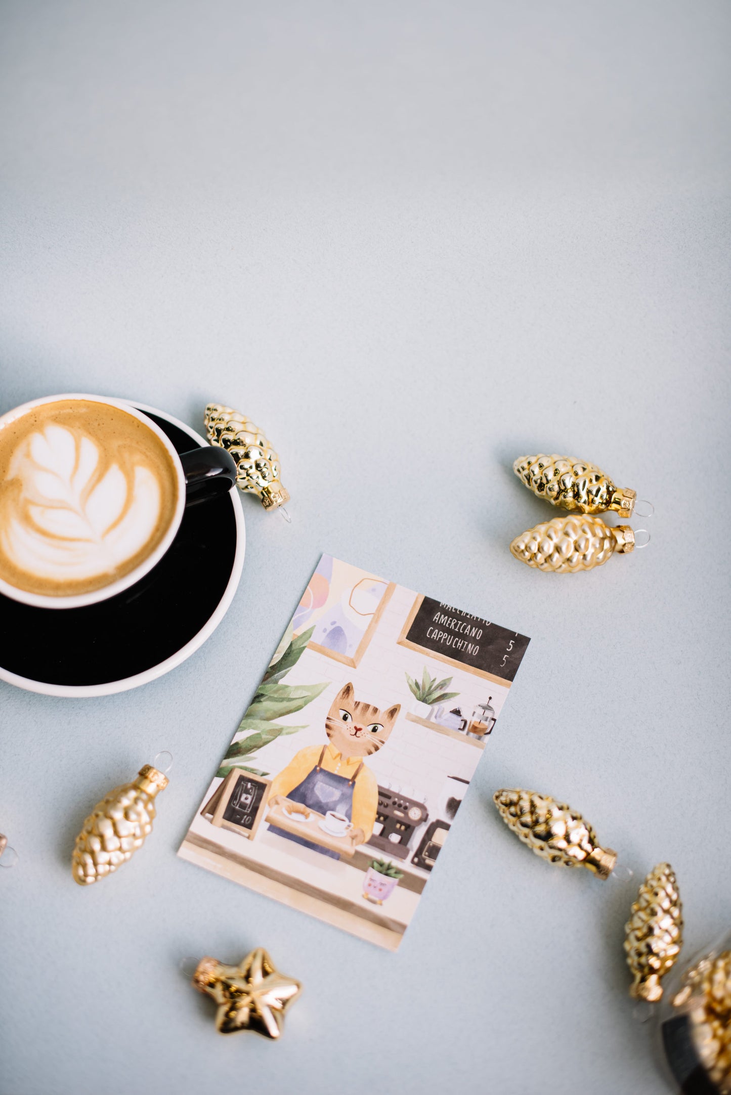 Greeting card 10x15 cm 'Coffee Cat'