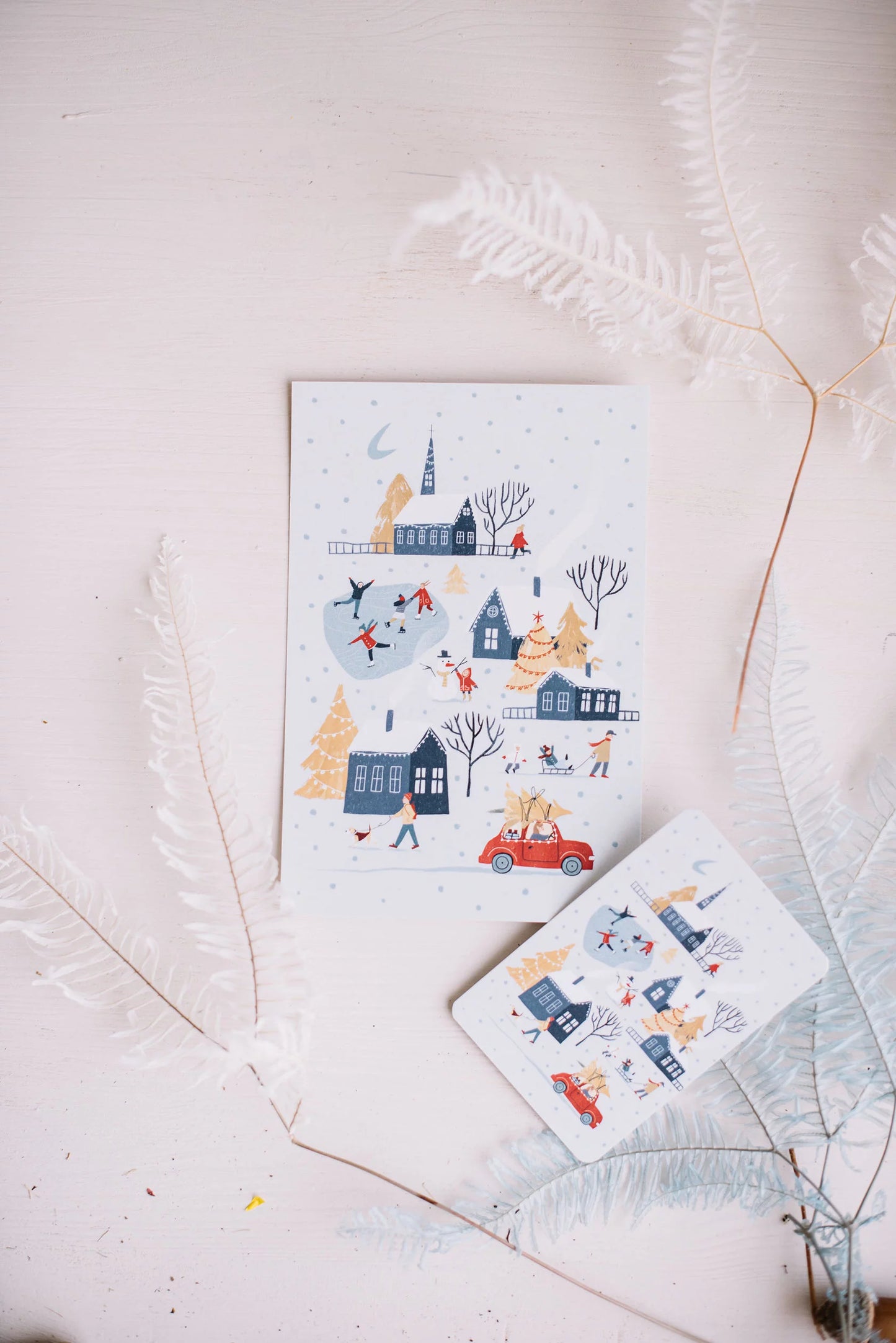 Greeting card 10x15 cm 'Nordic town winter'