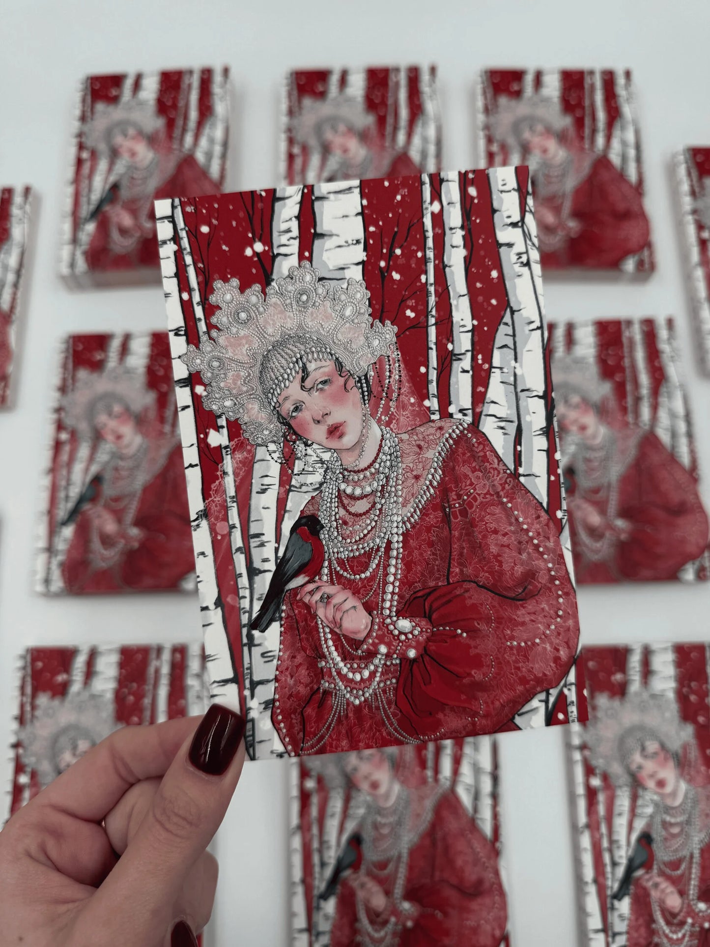 Greeting card 10x15 cm 'Scarlet Silence'