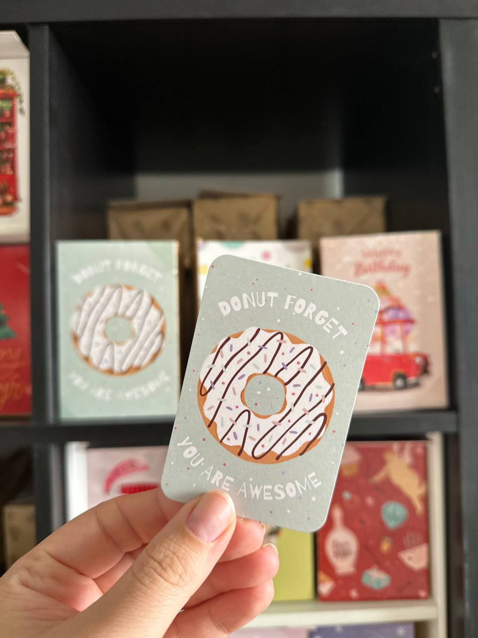 Mini single card 6x9 cm 'Donut forget you are awesome'
