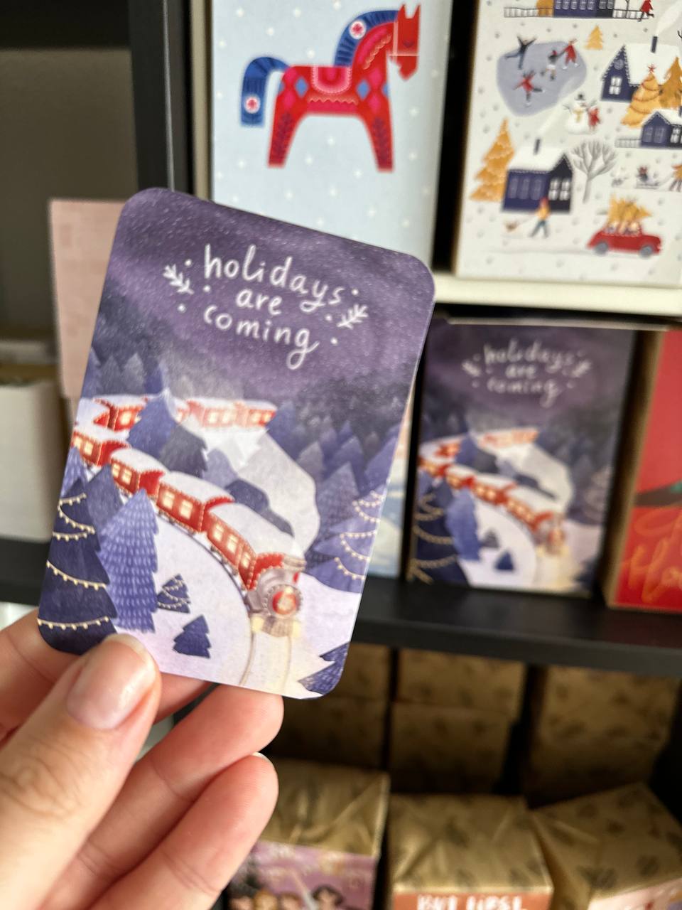 Mini single card 6x9 cm 'Holidays are coming'