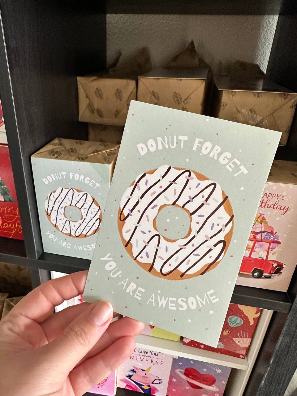 Greeting card 10x15 cm 'Donut forget you are awesome' – printfluence greeting-card-10x15-cm-donut-forget-you-are-awesome-printfluence