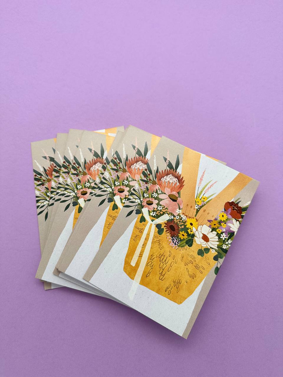 Greeting card 10x15 cm 'Flower basket'