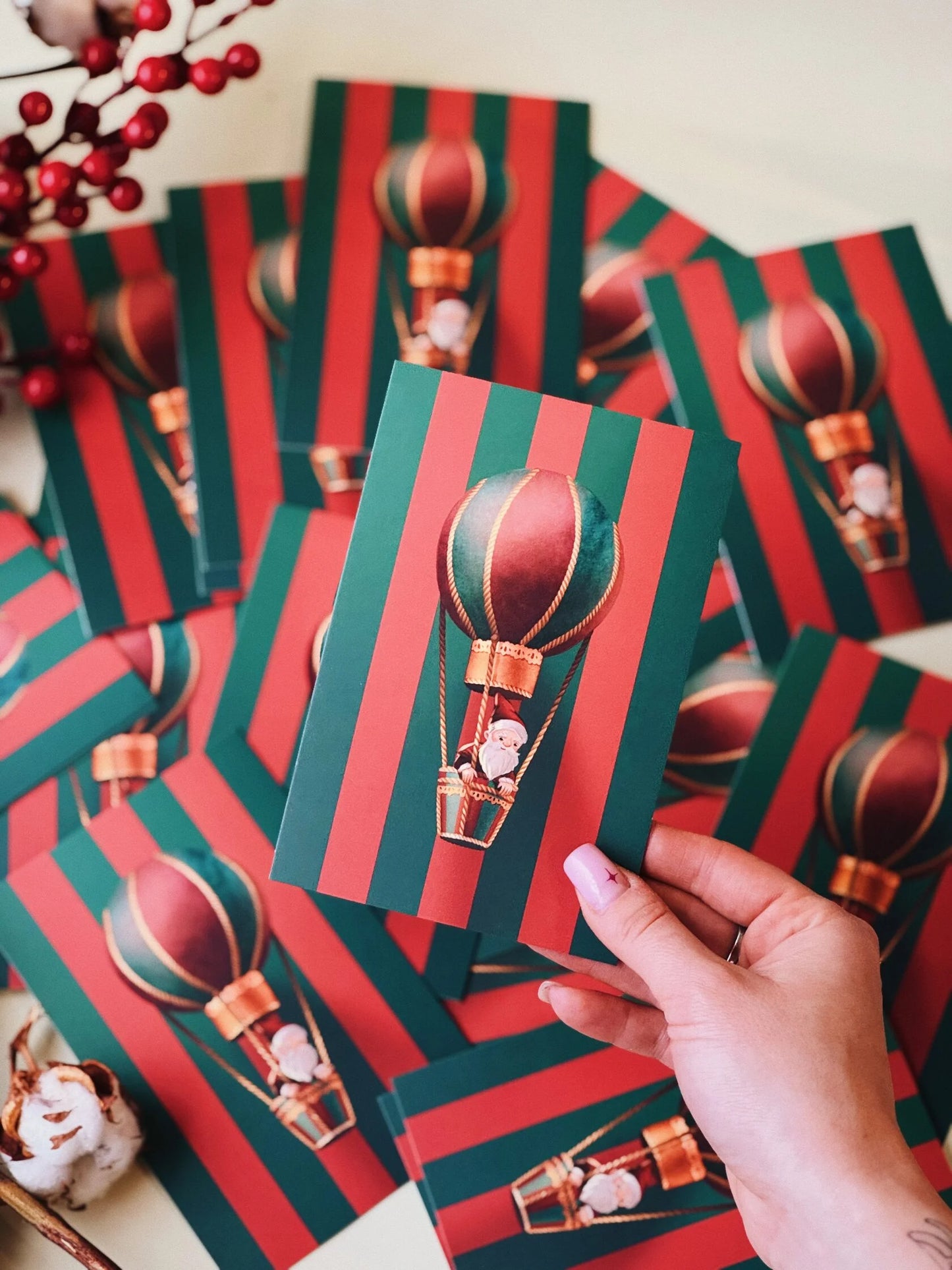 Greeting card 10x15 cm 'Flying into Christmas'